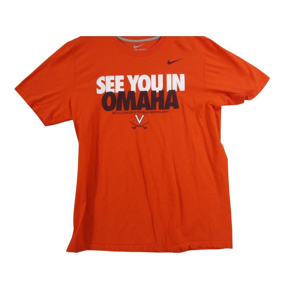 Nike Virginia NCAA College World Series 2011 See You In Omaha‎ Orange T-Shirt XL